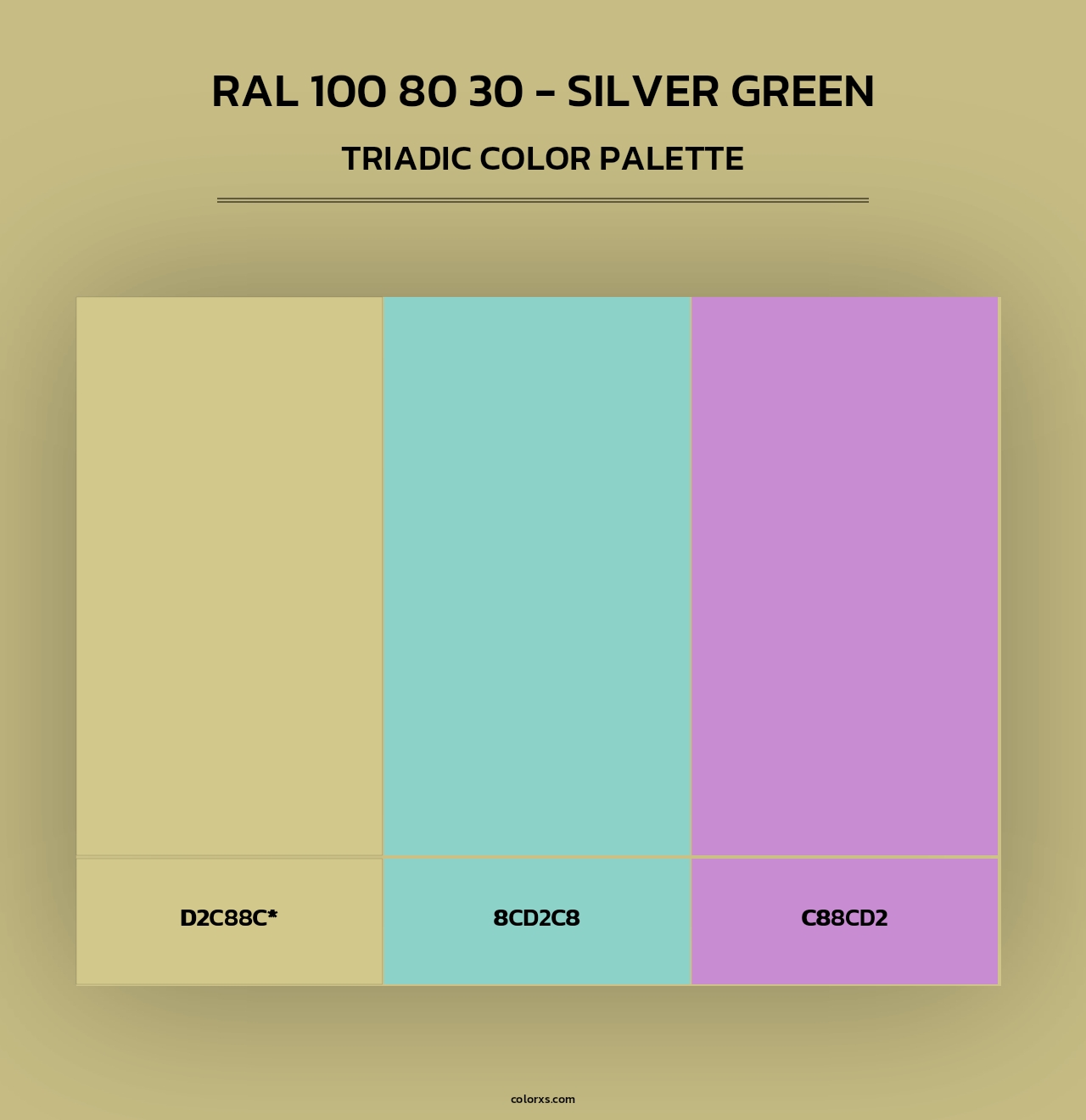 RAL 100 80 30 - Silver Green - Triadic Color Palette