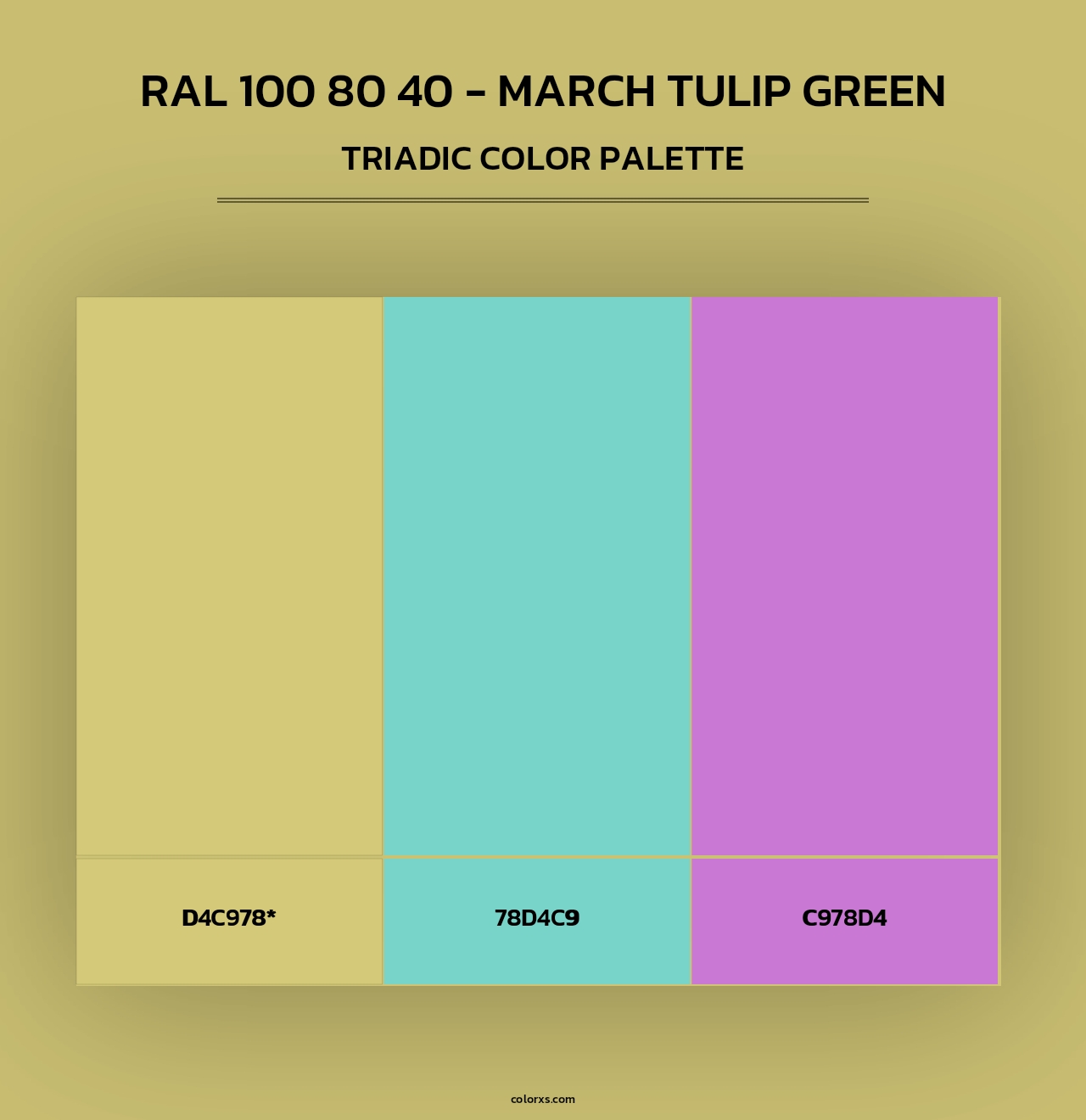 RAL 100 80 40 - March Tulip Green - Triadic Color Palette