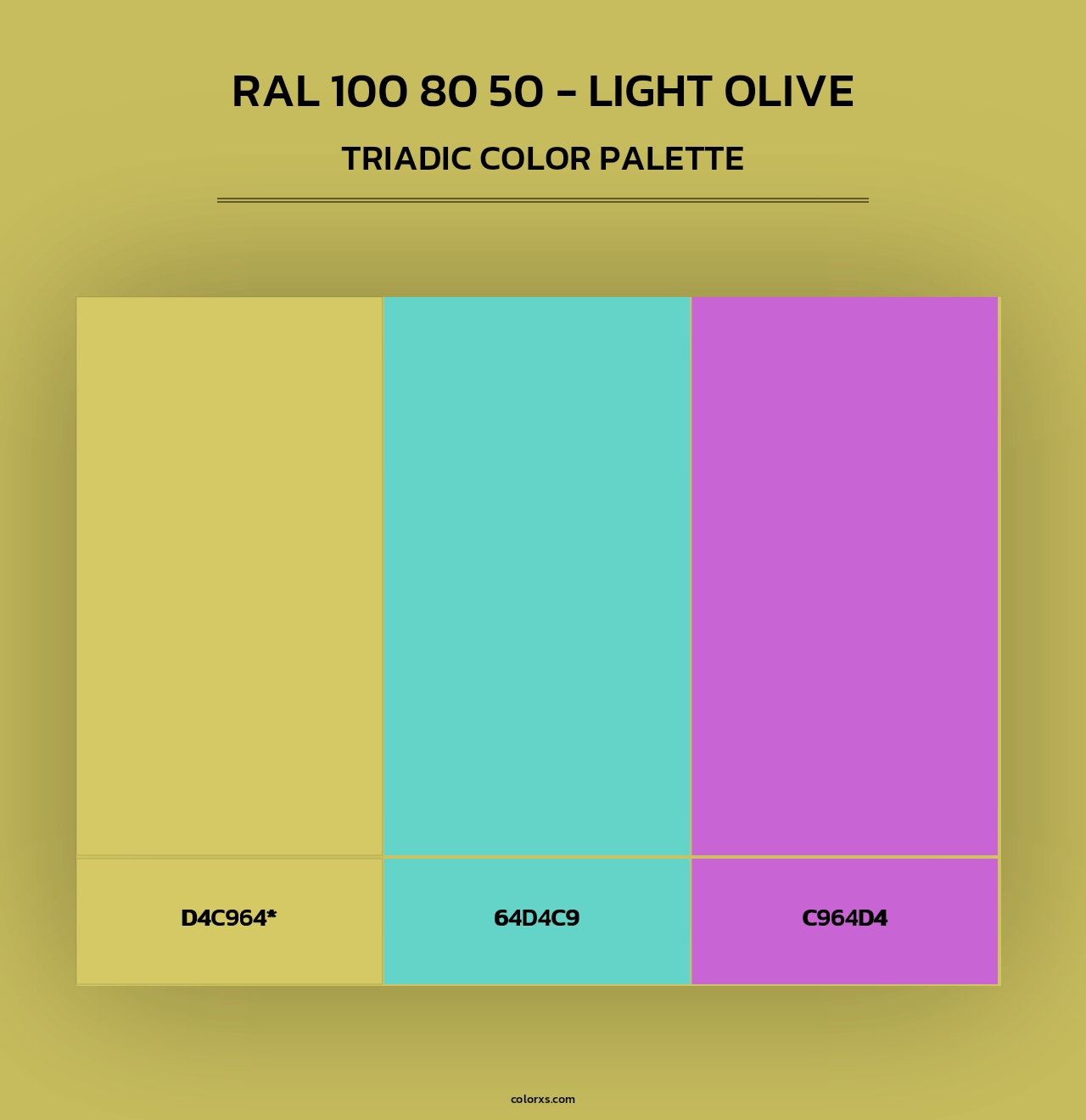RAL 100 80 50 - Light Olive - Triadic Color Palette