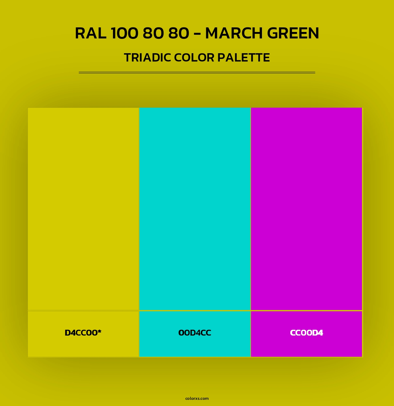 RAL 100 80 80 - March Green - Triadic Color Palette