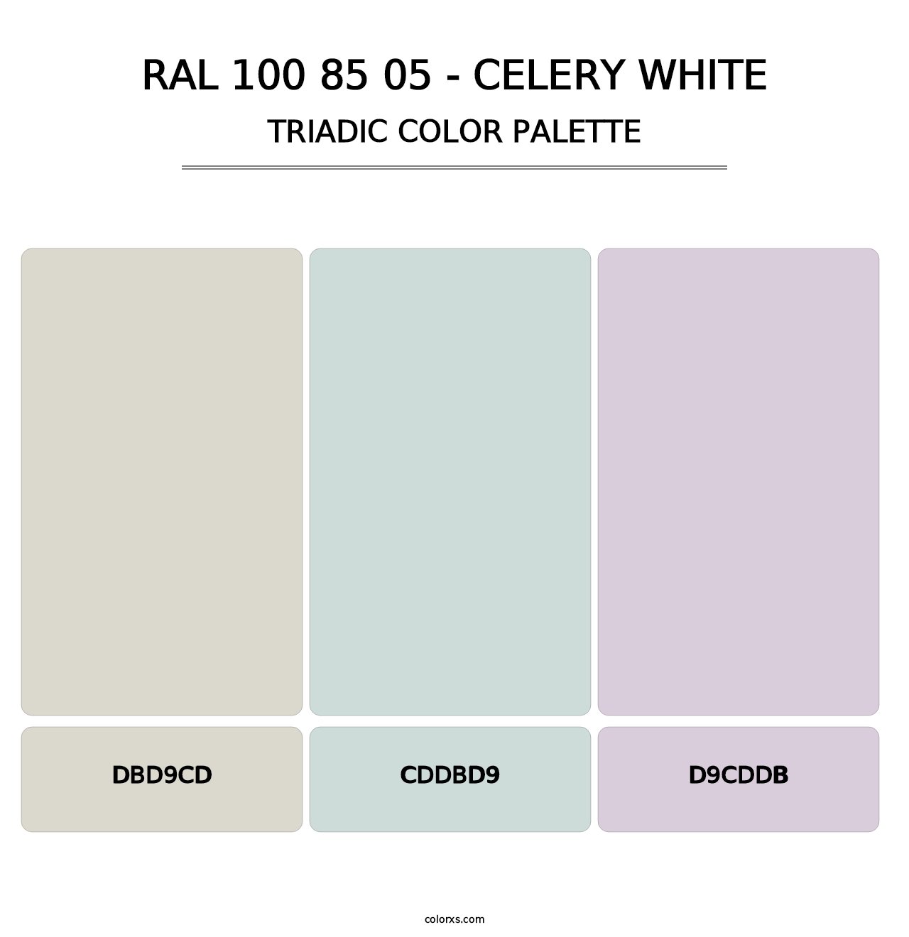 RAL 100 85 05 - Celery White - Triadic Color Palette