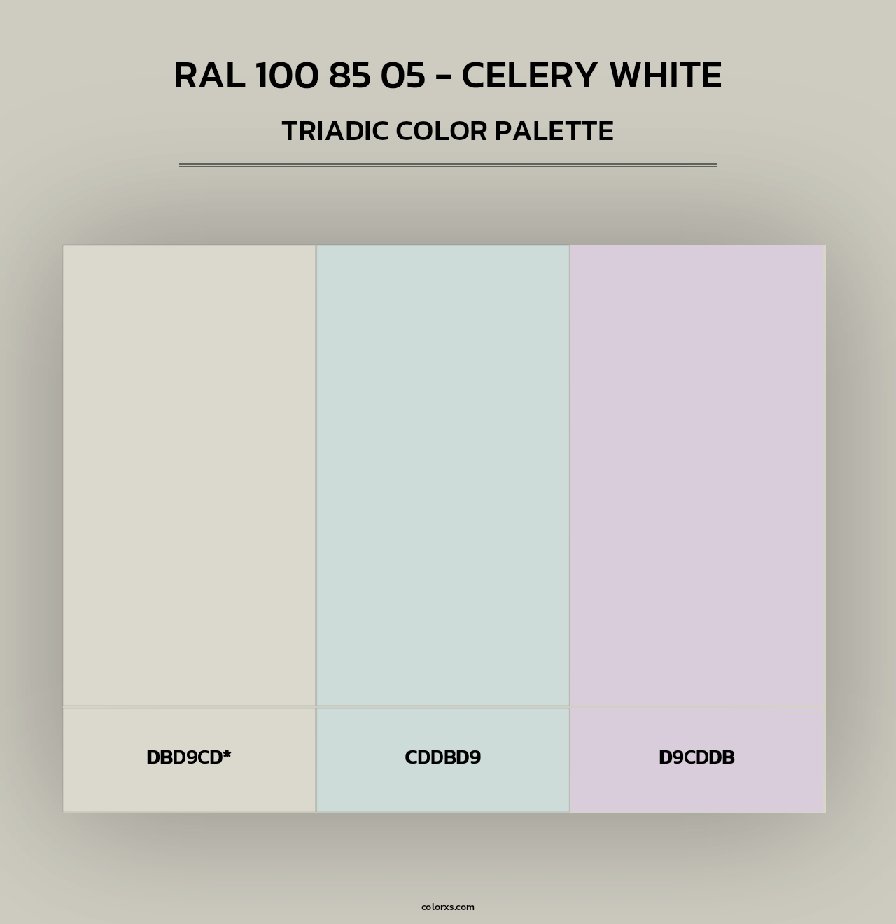 RAL 100 85 05 - Celery White - Triadic Color Palette