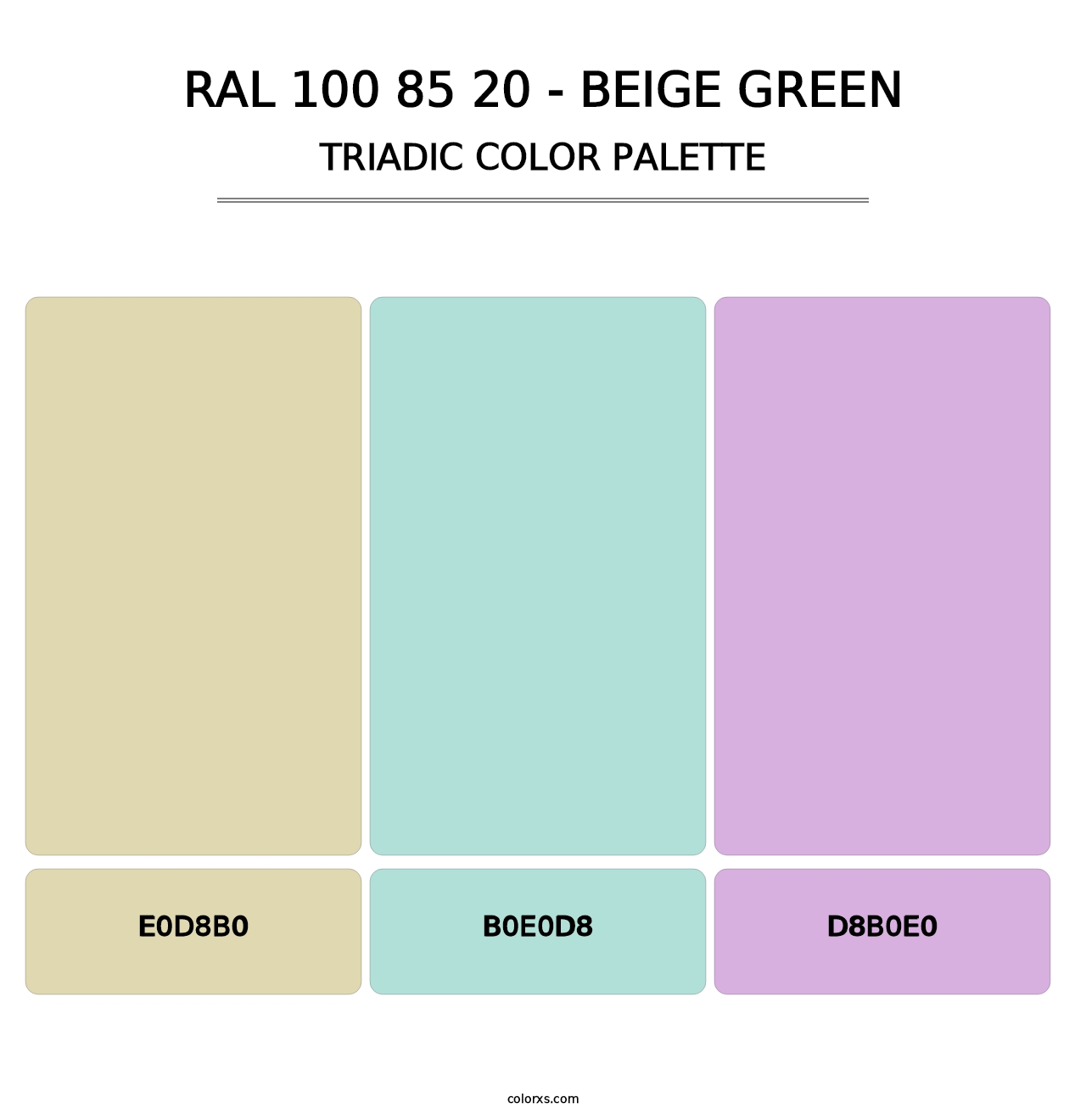 RAL 100 85 20 - Beige Green - Triadic Color Palette