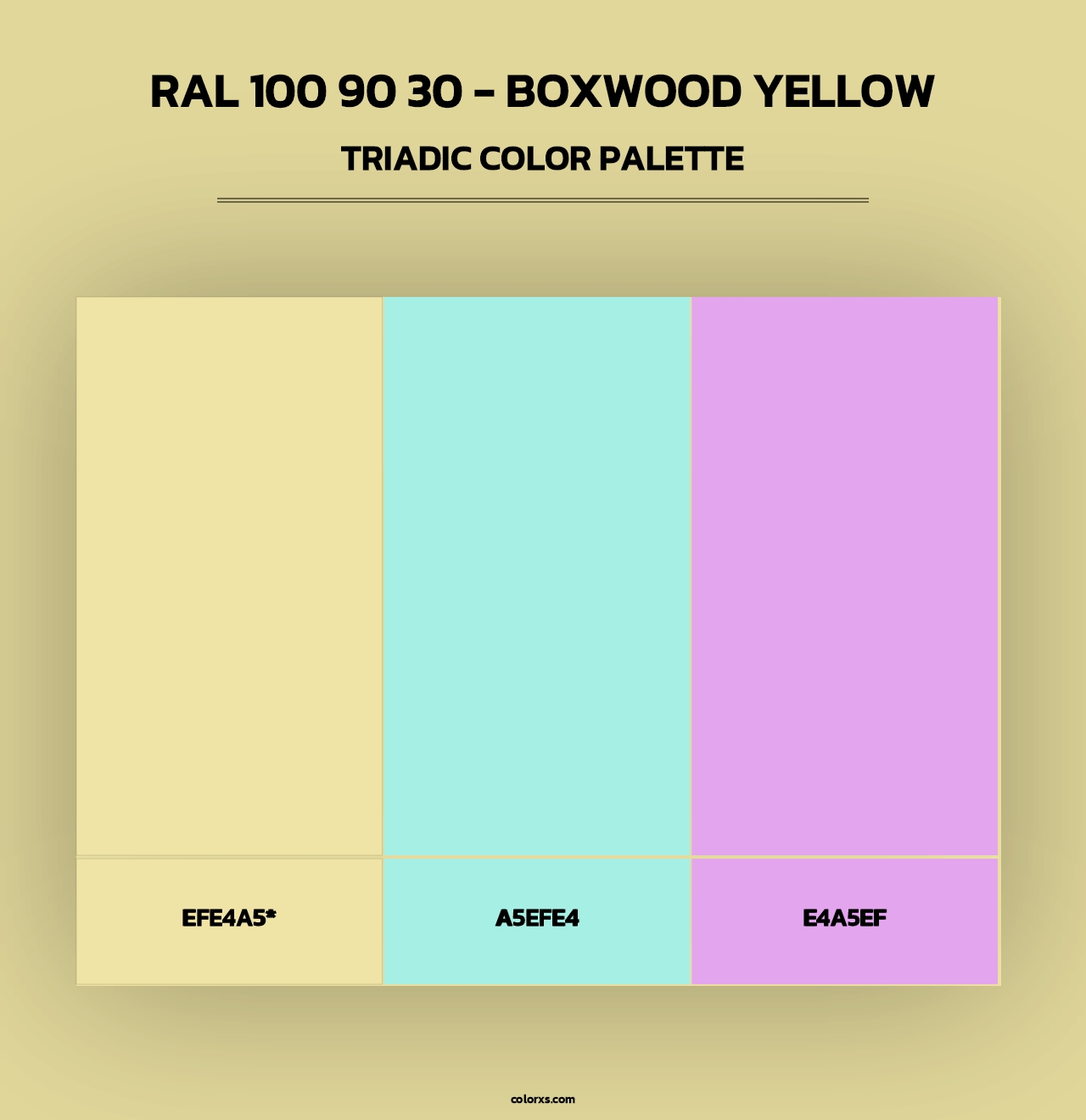 RAL 100 90 30 - Boxwood Yellow - Triadic Color Palette