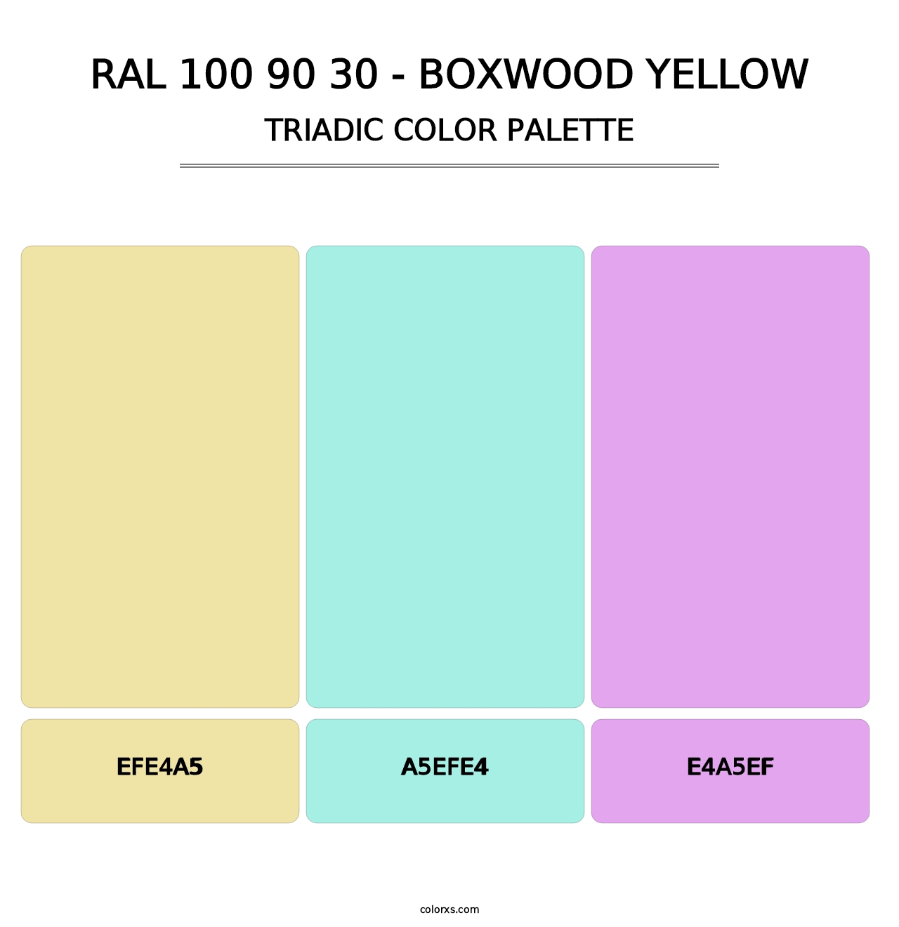 RAL 100 90 30 - Boxwood Yellow - Triadic Color Palette