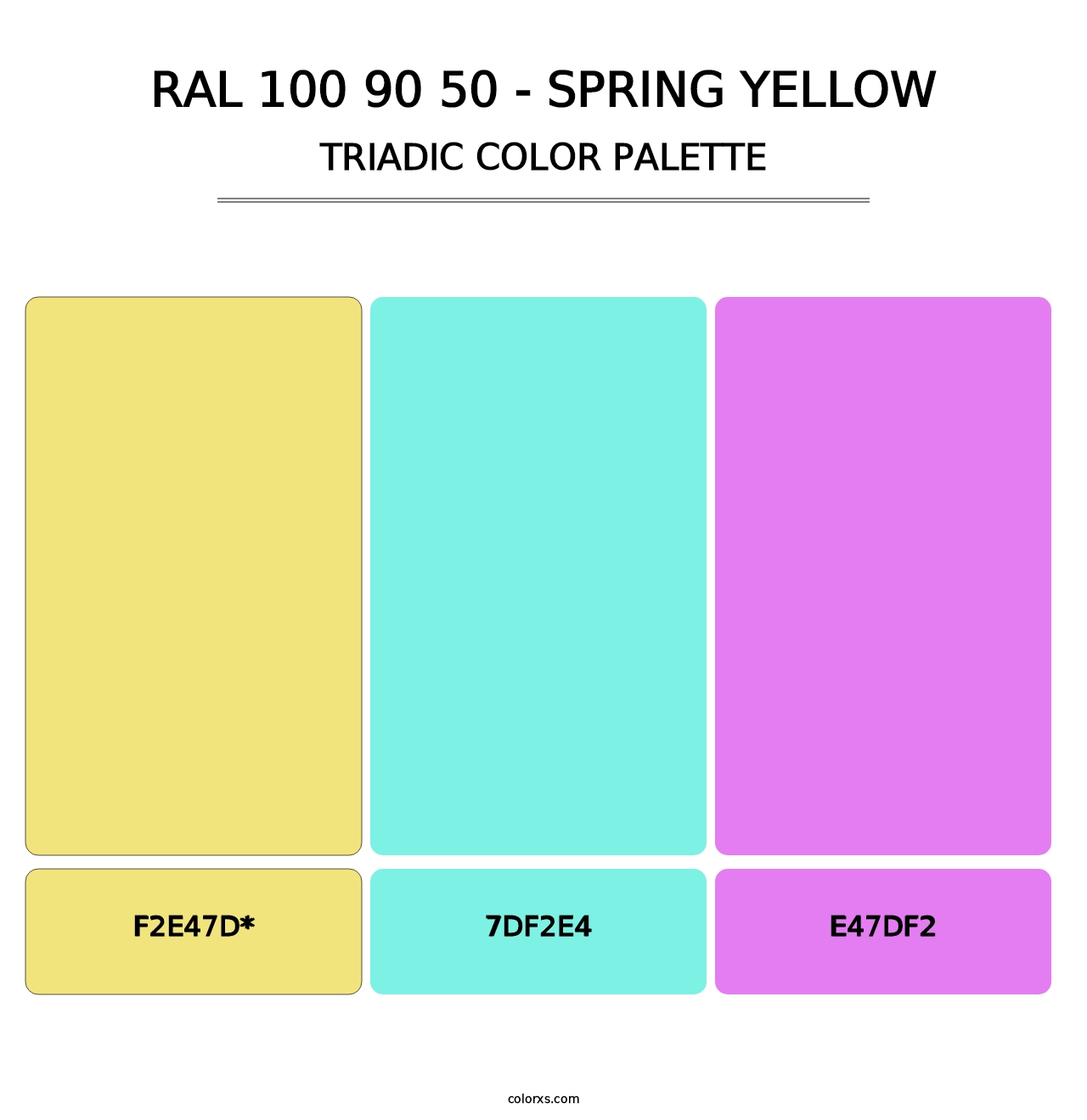 RAL 100 90 50 - Spring Yellow - Triadic Color Palette