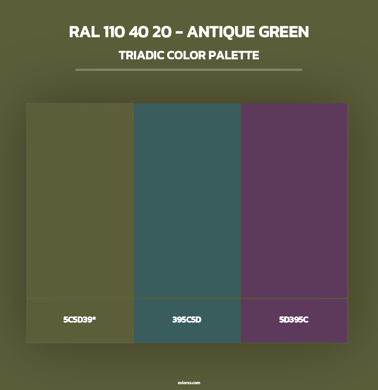 RAL 110 40 20 - Antique Green - Triadic Color Palette