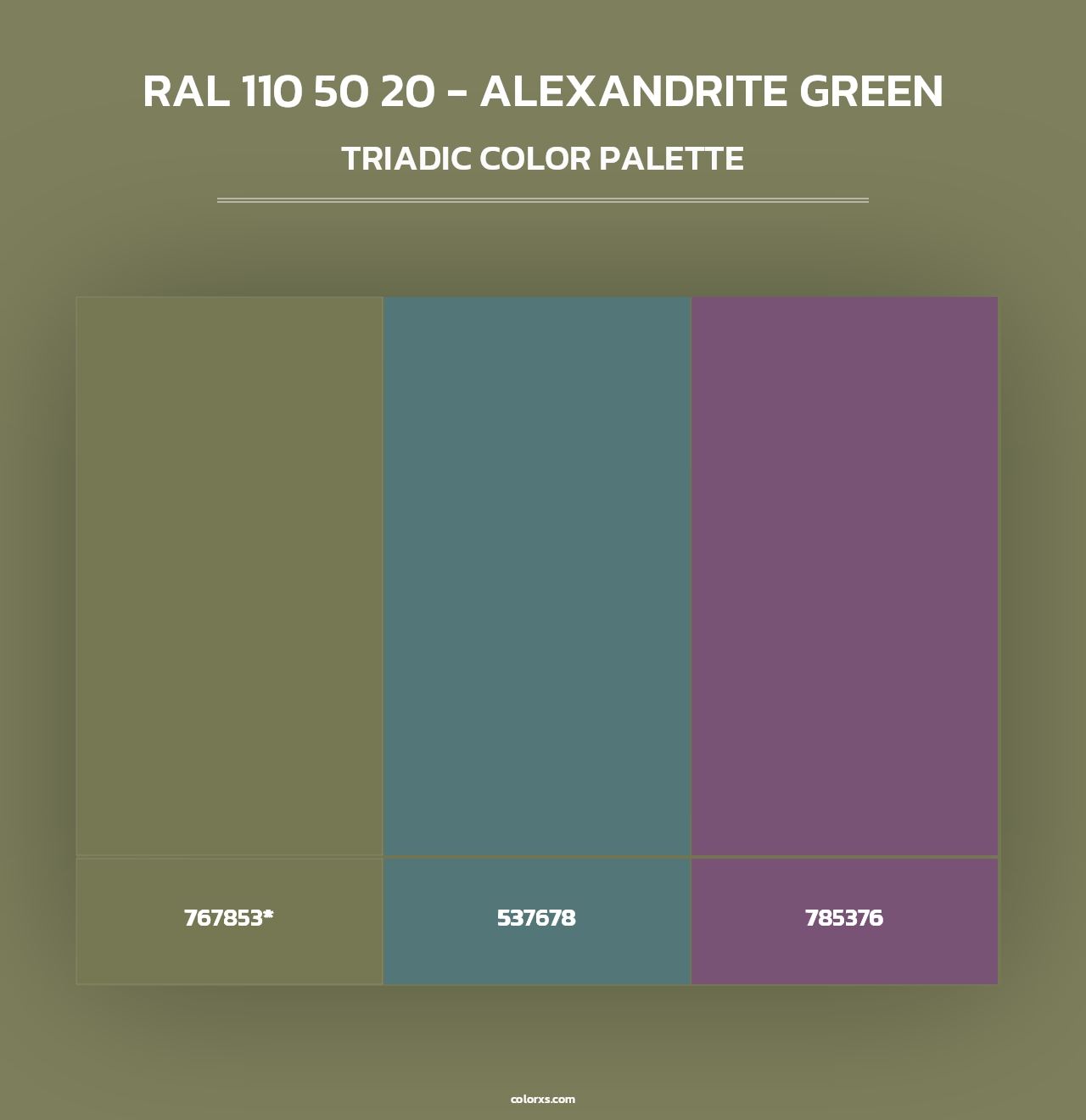 RAL 110 50 20 - Alexandrite Green - Triadic Color Palette