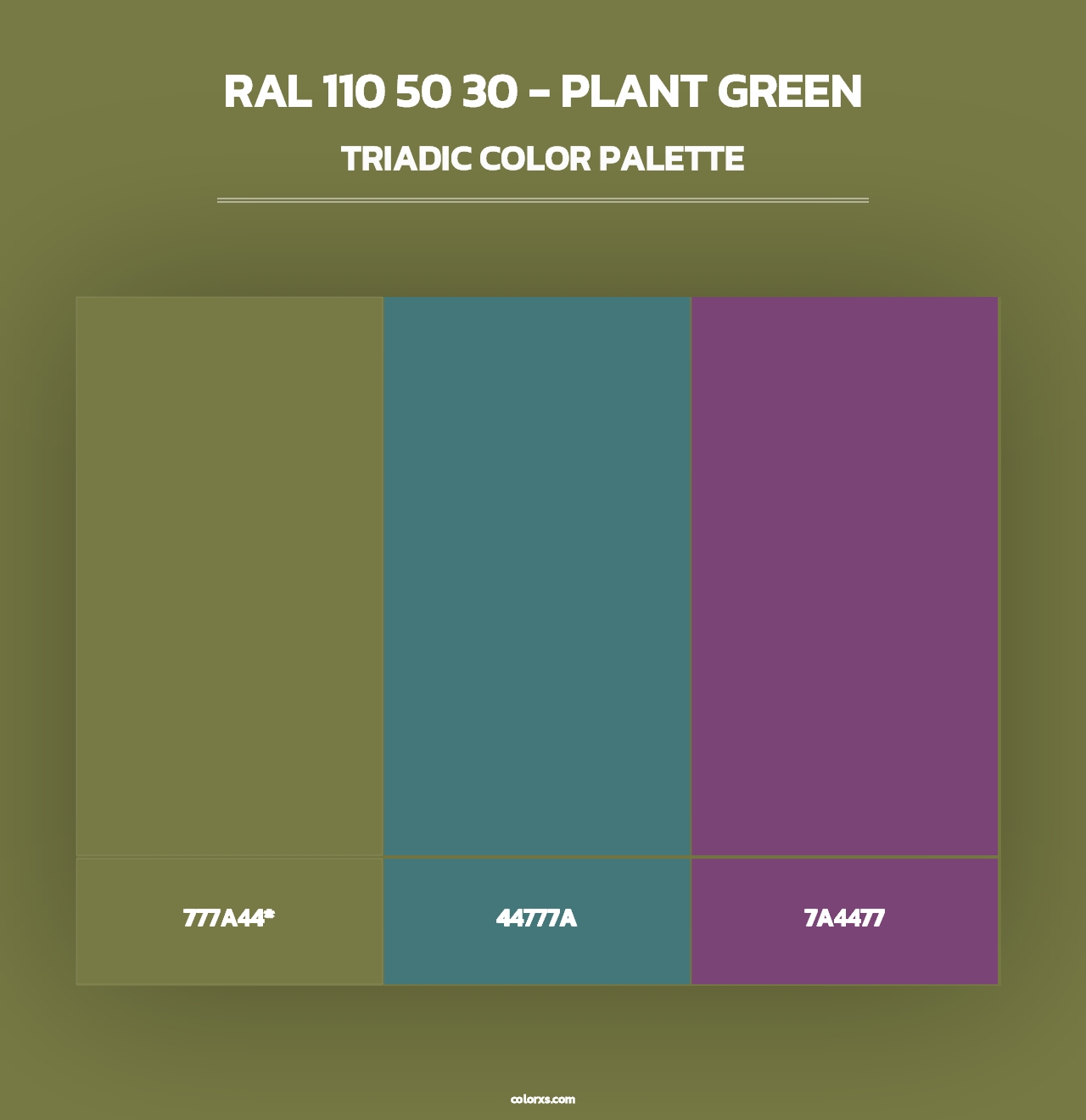 RAL 110 50 30 - Plant Green - Triadic Color Palette