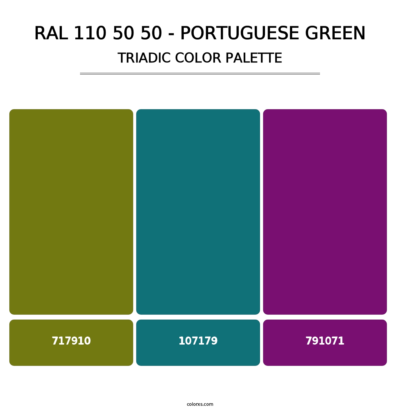 RAL 110 50 50 - Portuguese Green - Triadic Color Palette