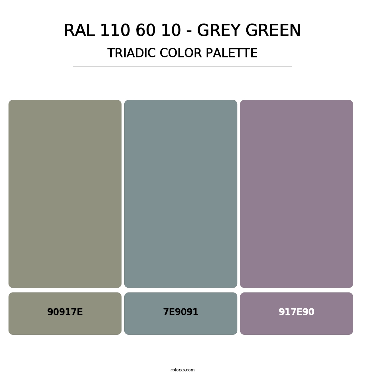 RAL 110 60 10 - Grey Green - Triadic Color Palette