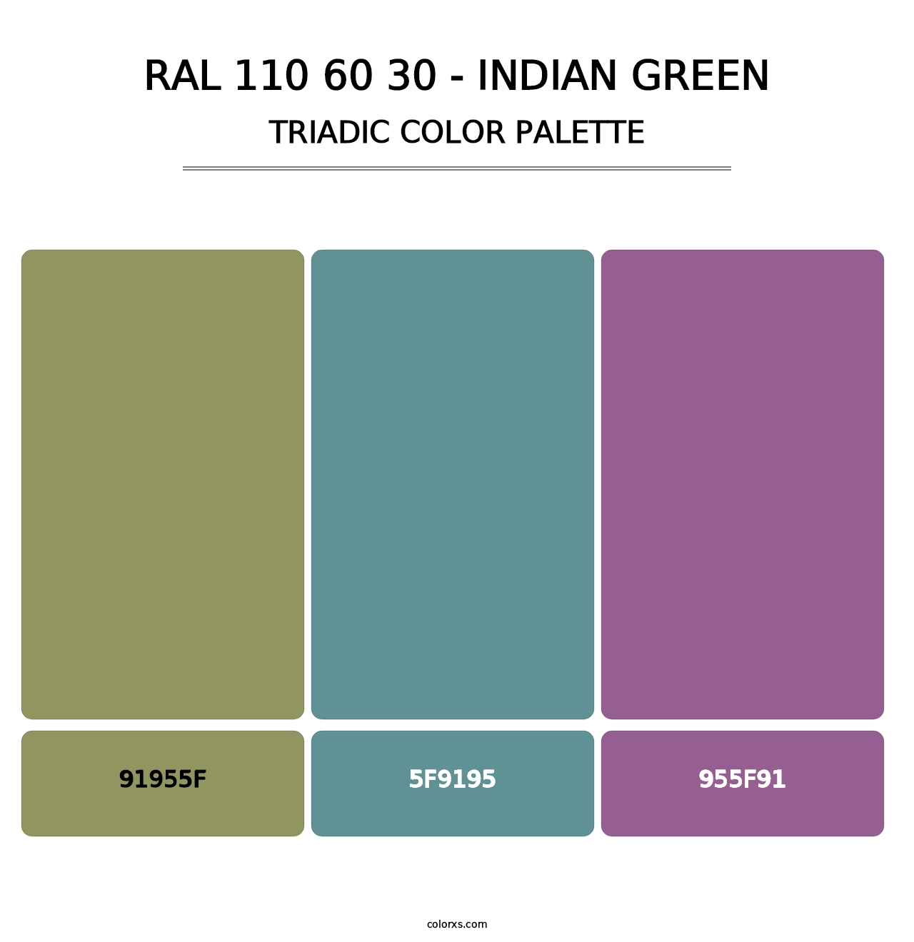 RAL 110 60 30 - Indian Green - Triadic Color Palette
