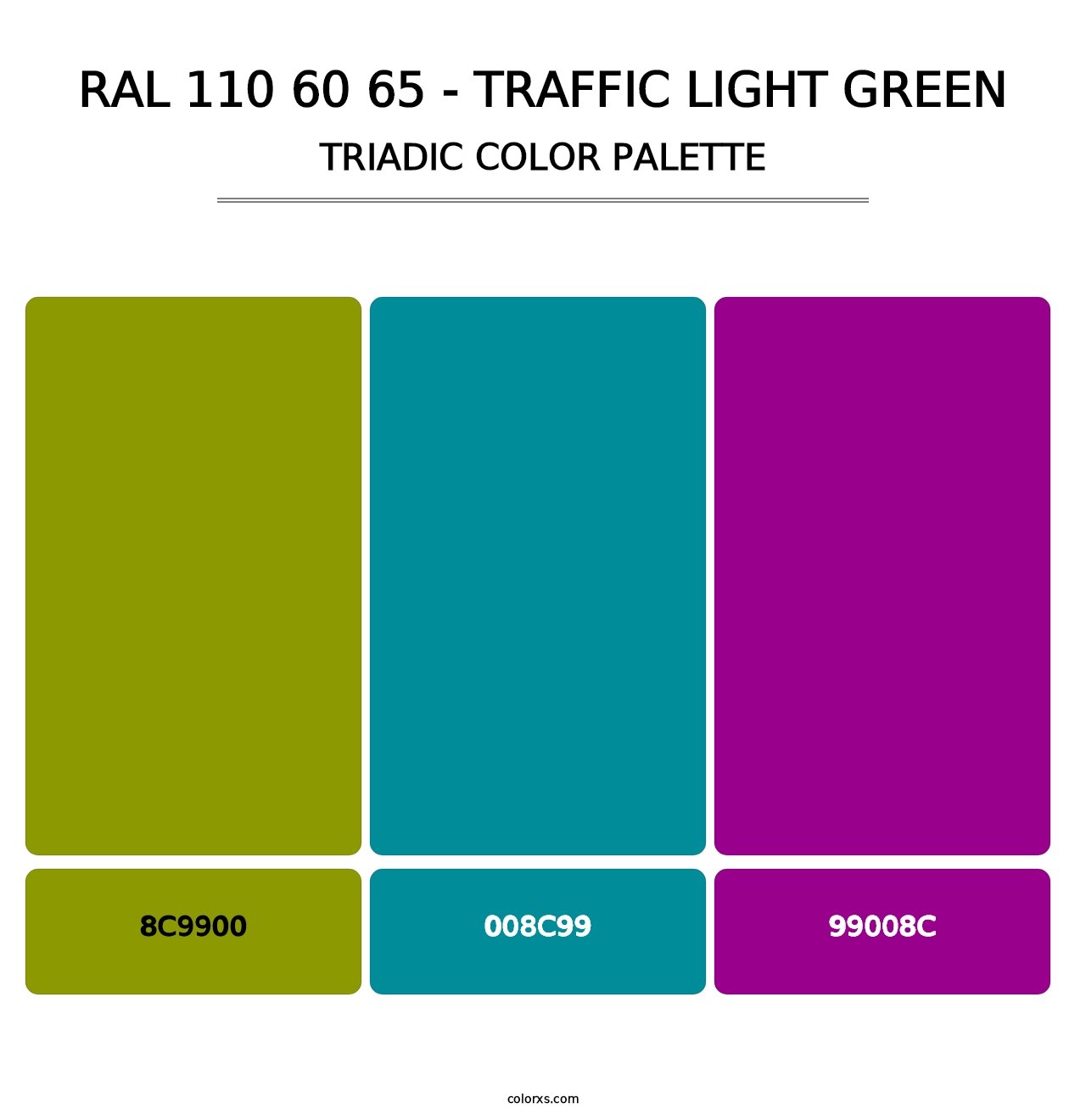 RAL 110 60 65 - Traffic Light Green - Triadic Color Palette