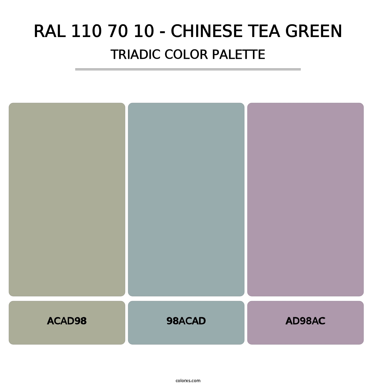 RAL 110 70 10 - Chinese Tea Green - Triadic Color Palette
