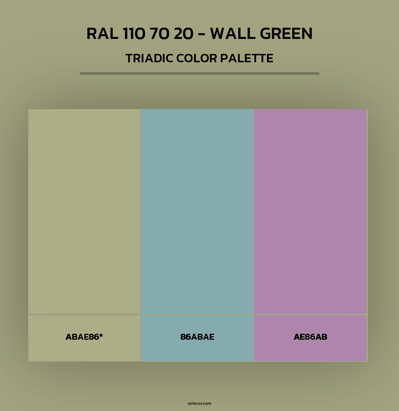 RAL 110 70 20 - Wall Green - Triadic Color Palette