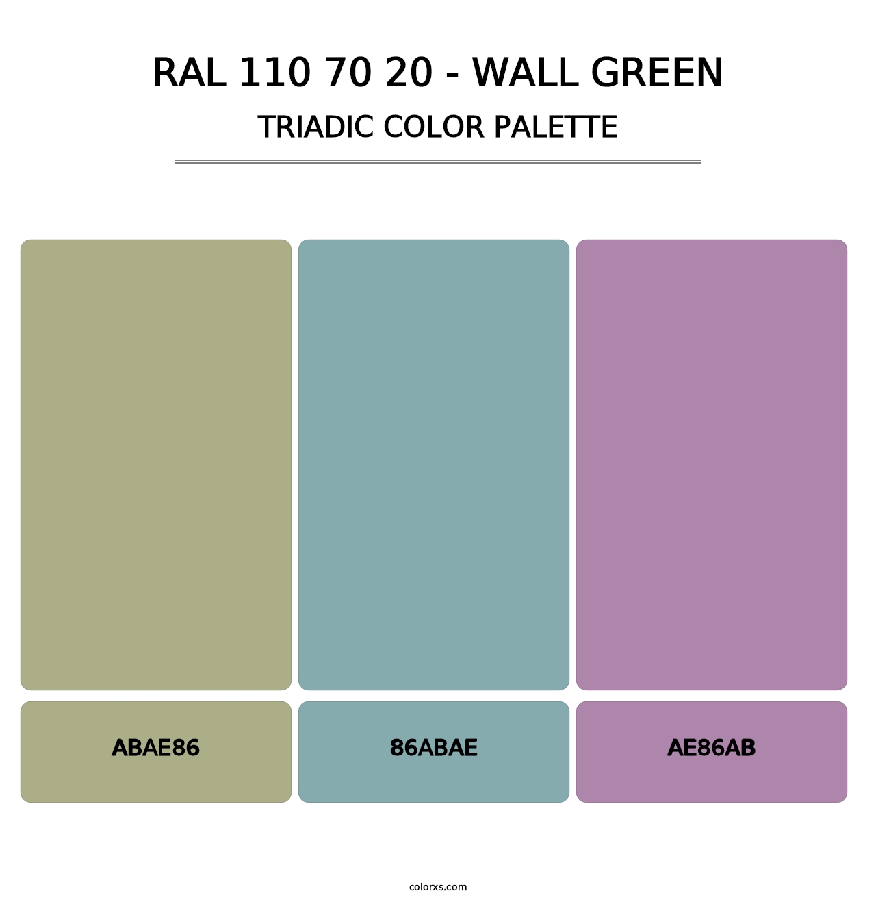RAL 110 70 20 - Wall Green - Triadic Color Palette