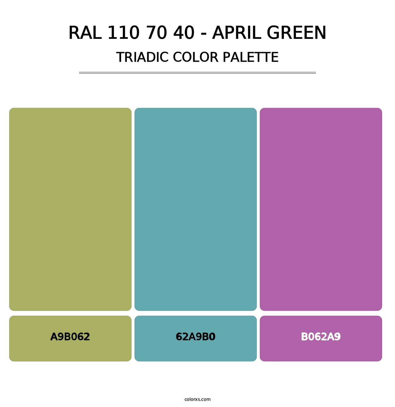 RAL 110 70 40 - April Green - Triadic Color Palette