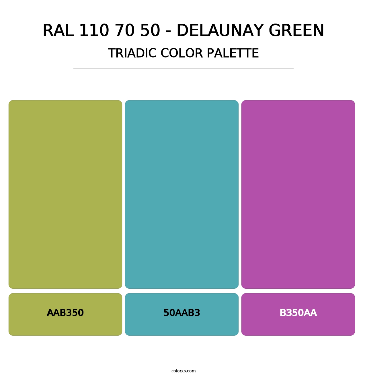 RAL 110 70 50 - Delaunay Green - Triadic Color Palette