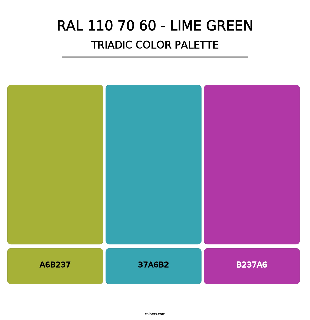 RAL 110 70 60 - Lime Green - Triadic Color Palette