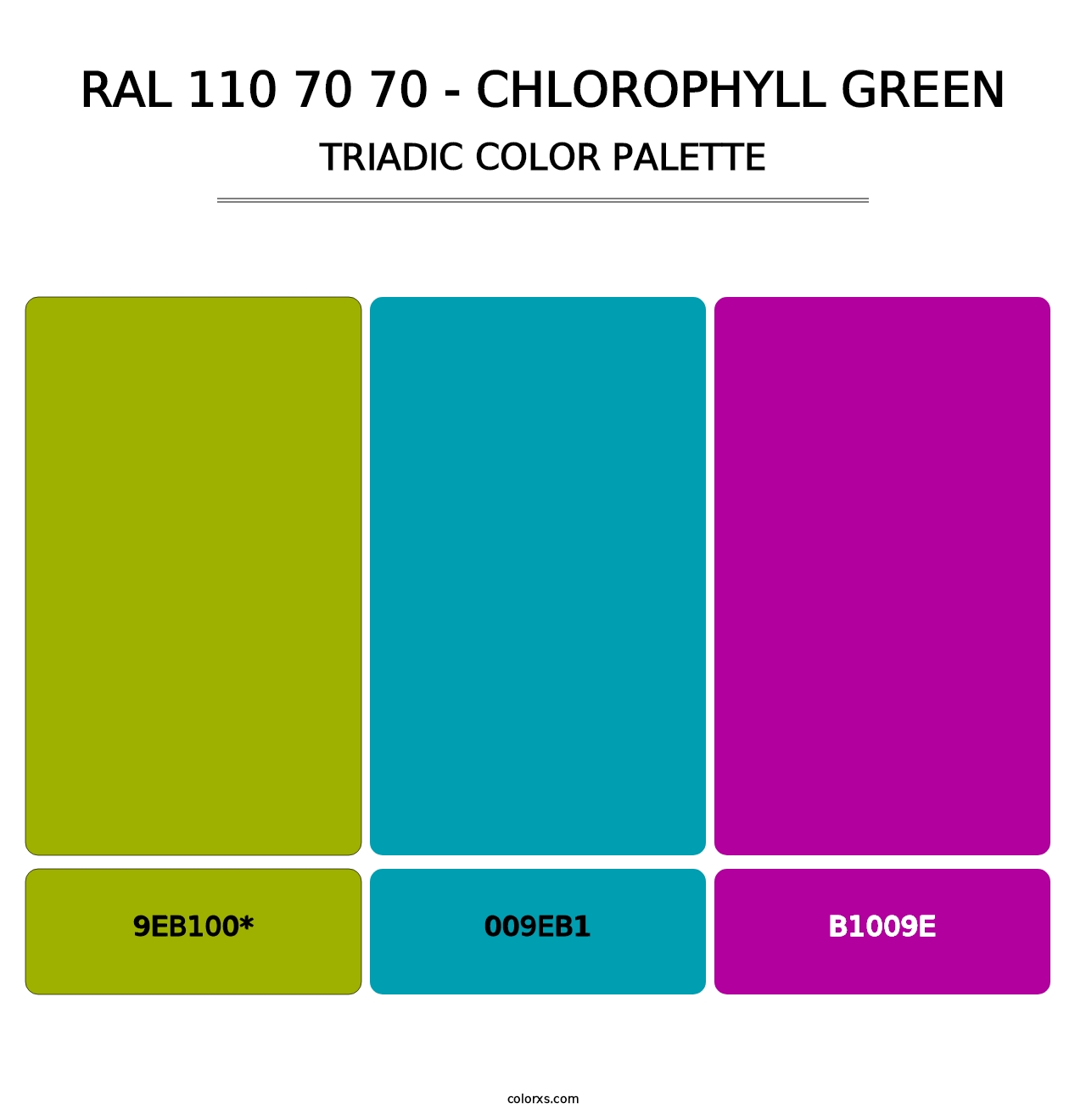 RAL 110 70 70 - Chlorophyll Green - Triadic Color Palette