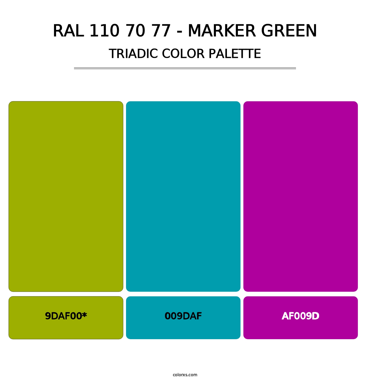 RAL 110 70 77 - Marker Green - Triadic Color Palette