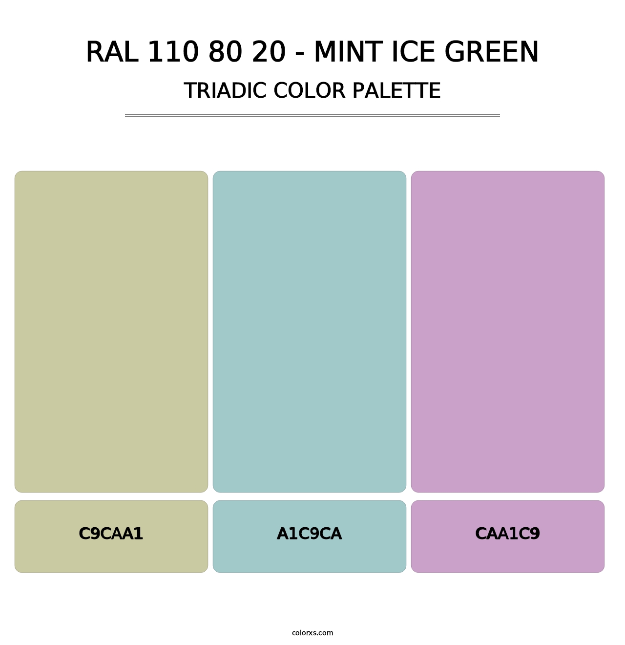 RAL 110 80 20 - Mint Ice Green - Triadic Color Palette