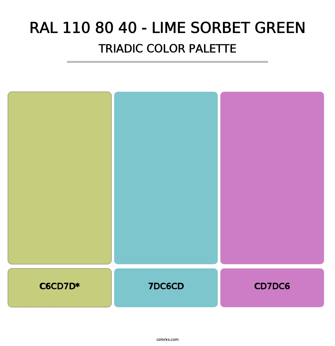 RAL 110 80 40 - Lime Sorbet Green - Triadic Color Palette