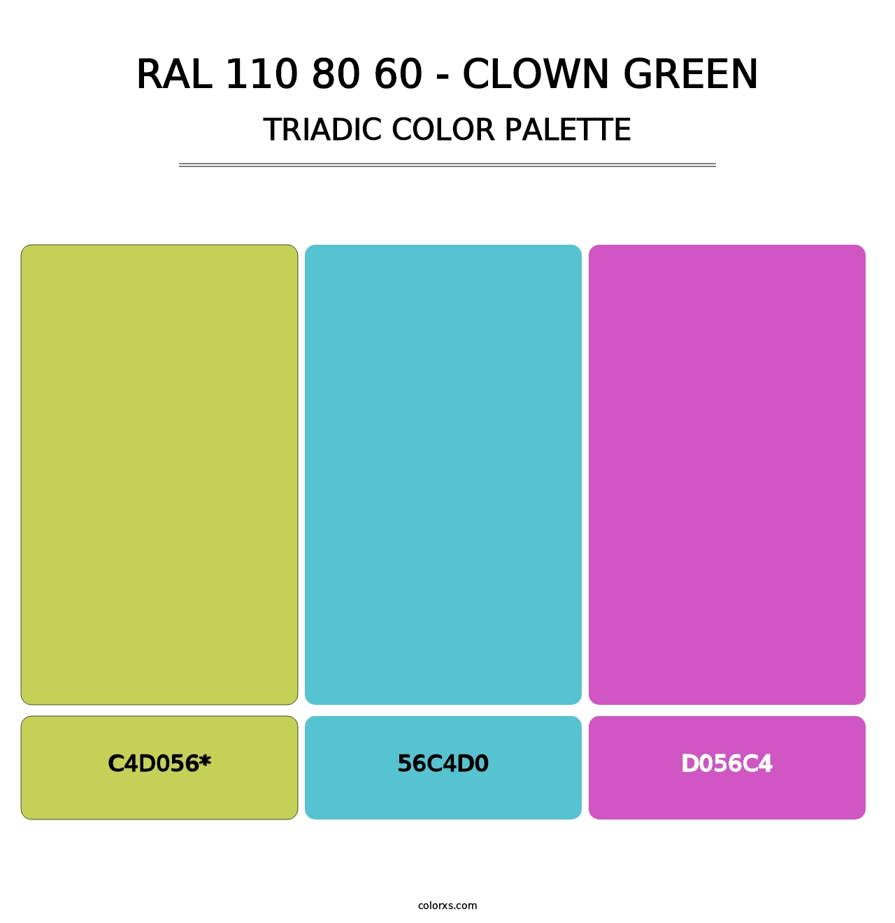 RAL 110 80 60 - Clown Green - Triadic Color Palette