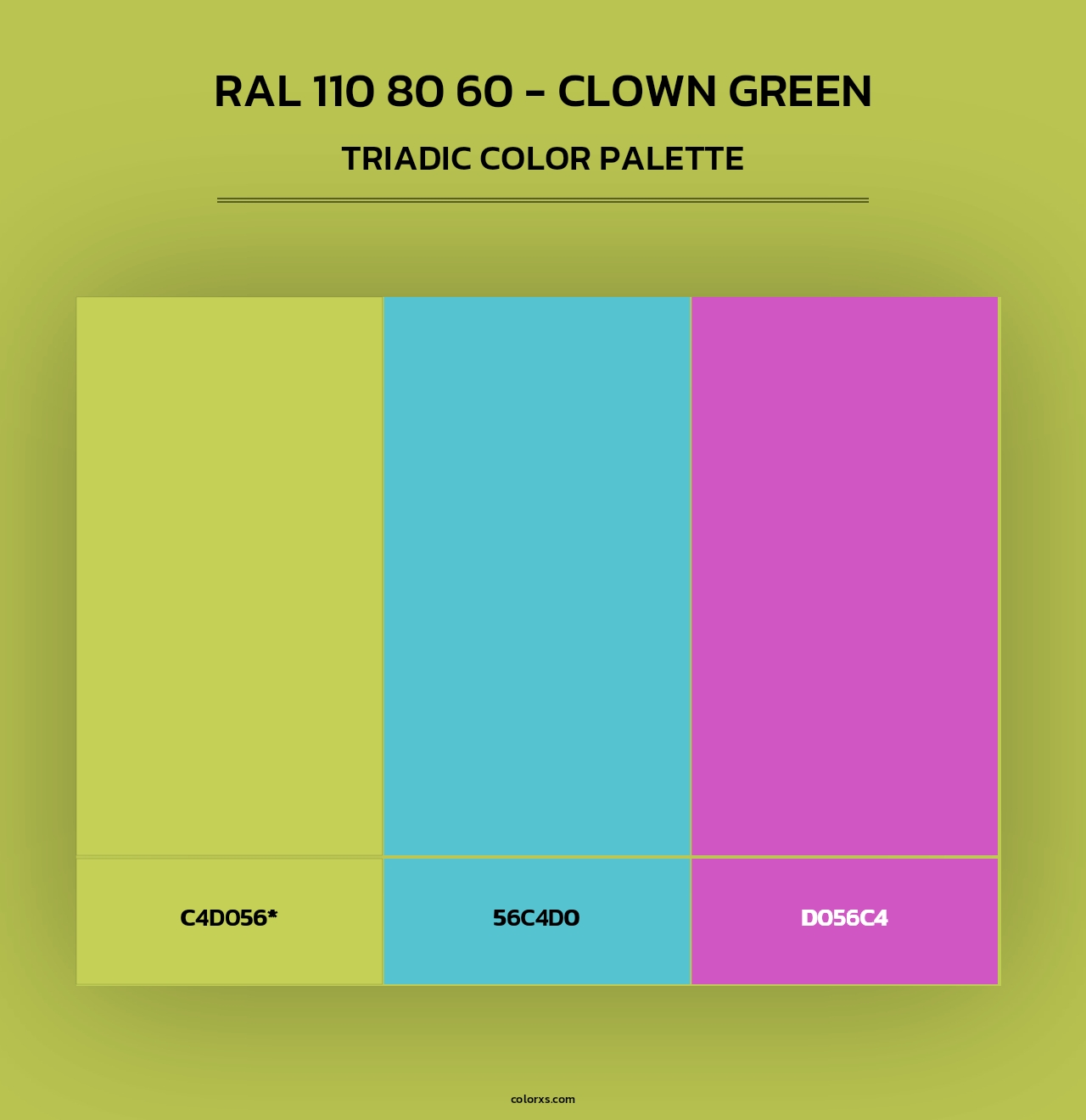 RAL 110 80 60 - Clown Green - Triadic Color Palette