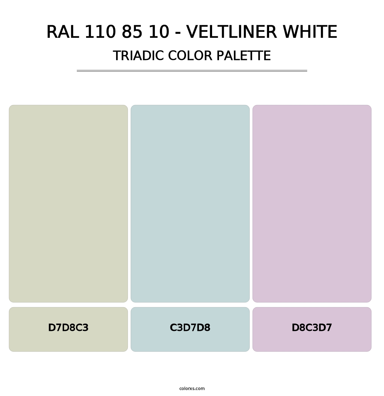 RAL 110 85 10 - Veltliner White - Triadic Color Palette