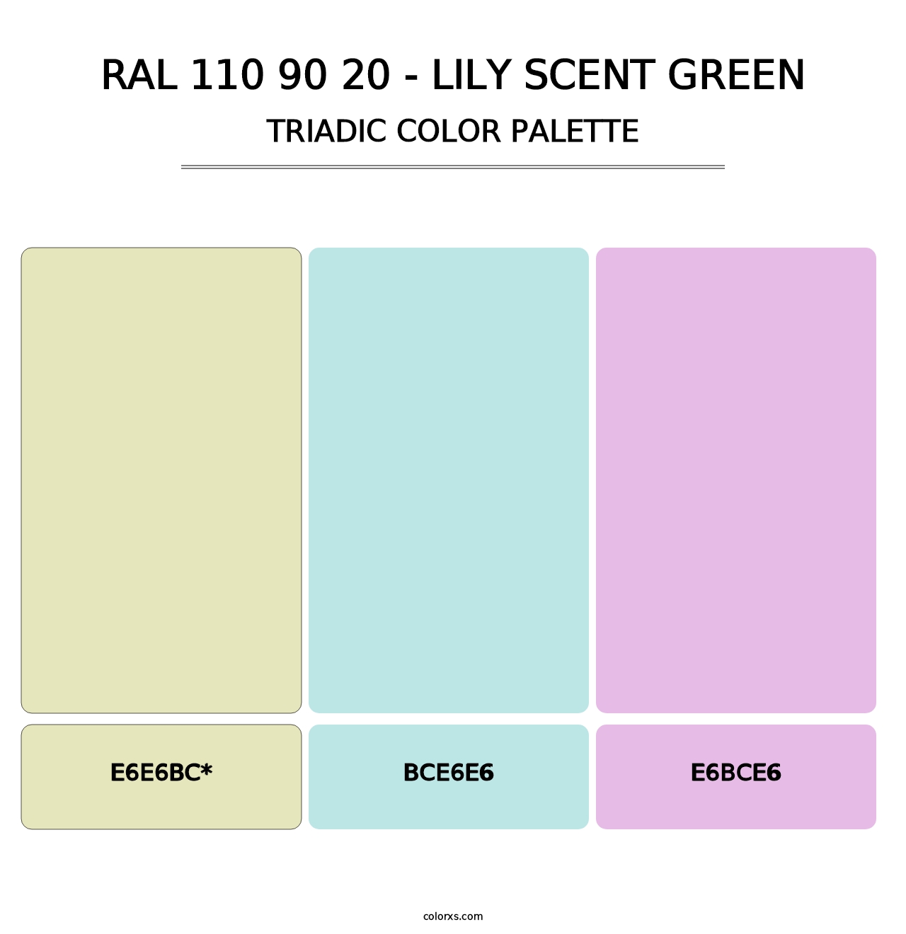 RAL 110 90 20 - Lily Scent Green - Triadic Color Palette