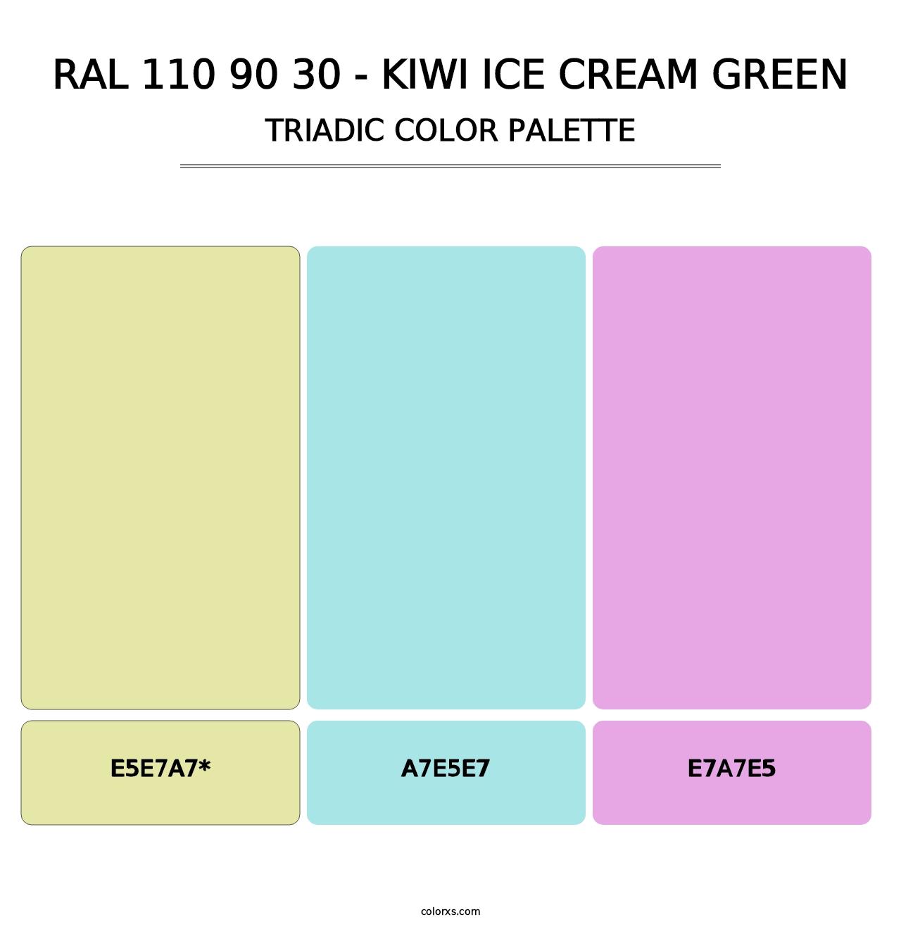 RAL 110 90 30 - Kiwi Ice Cream Green - Triadic Color Palette