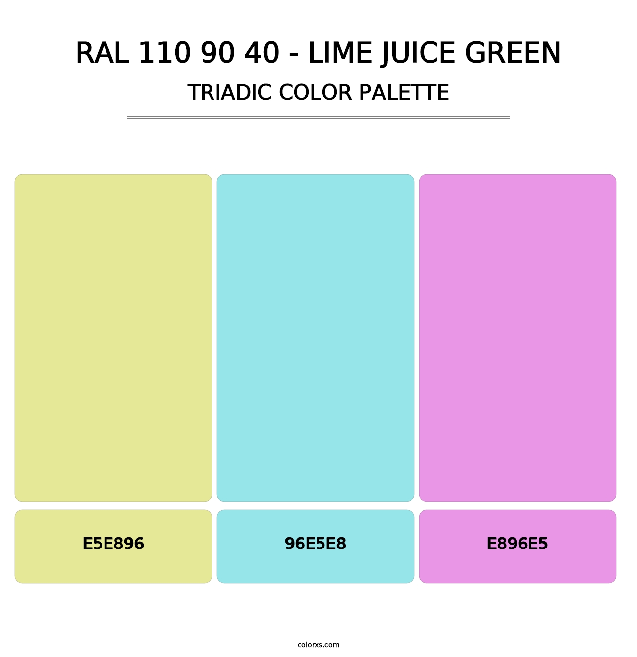 RAL 110 90 40 - Lime Juice Green - Triadic Color Palette