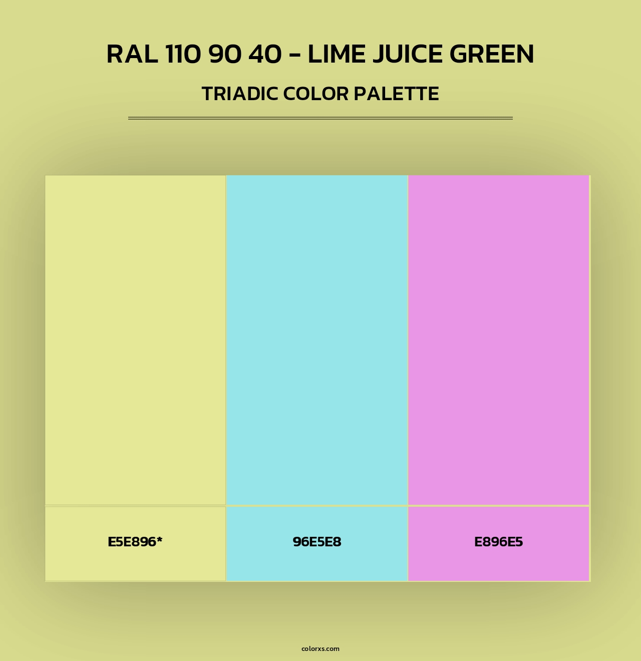 RAL 110 90 40 - Lime Juice Green - Triadic Color Palette