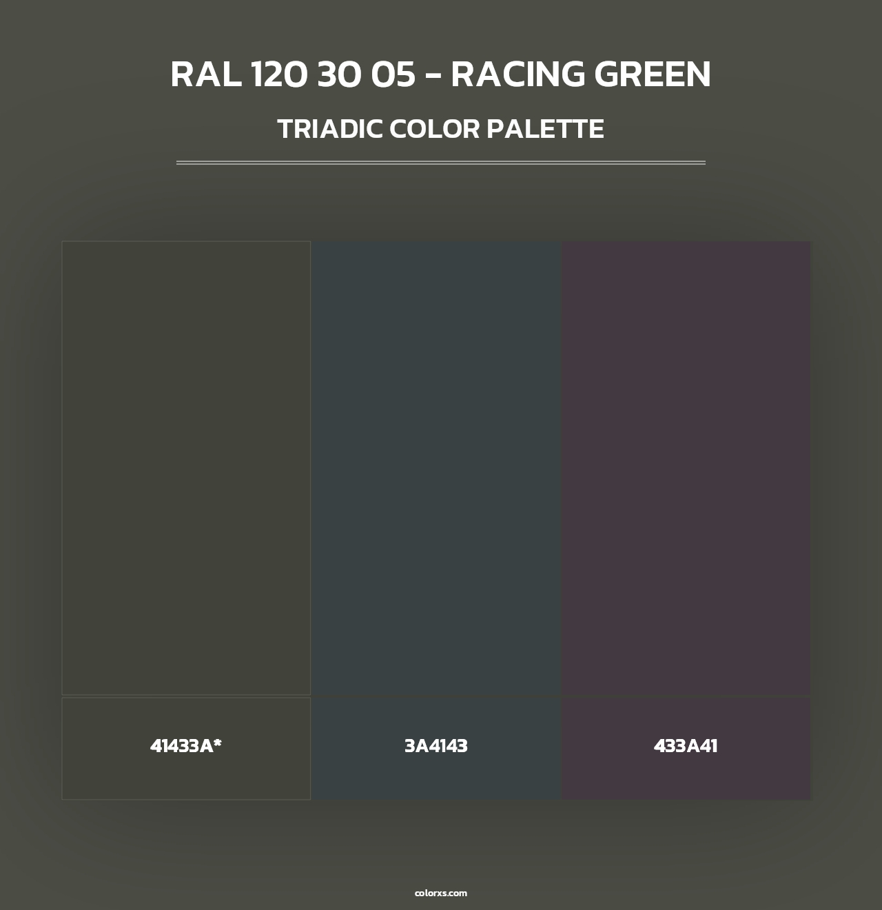 RAL 120 30 05 - Racing Green - Triadic Color Palette