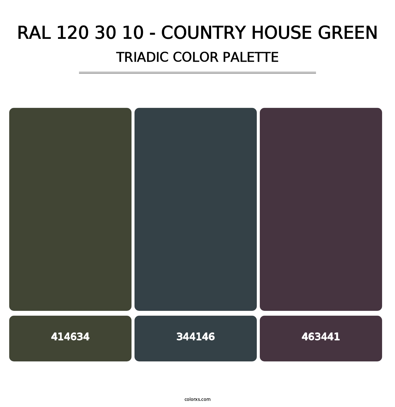 RAL 120 30 10 - Country House Green - Triadic Color Palette