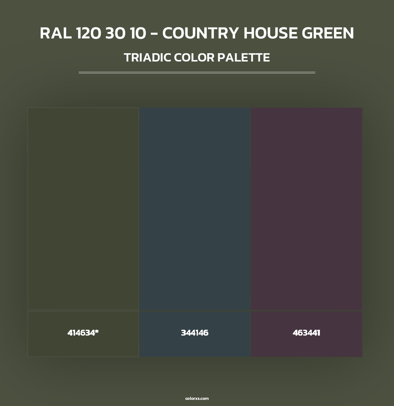RAL 120 30 10 - Country House Green - Triadic Color Palette