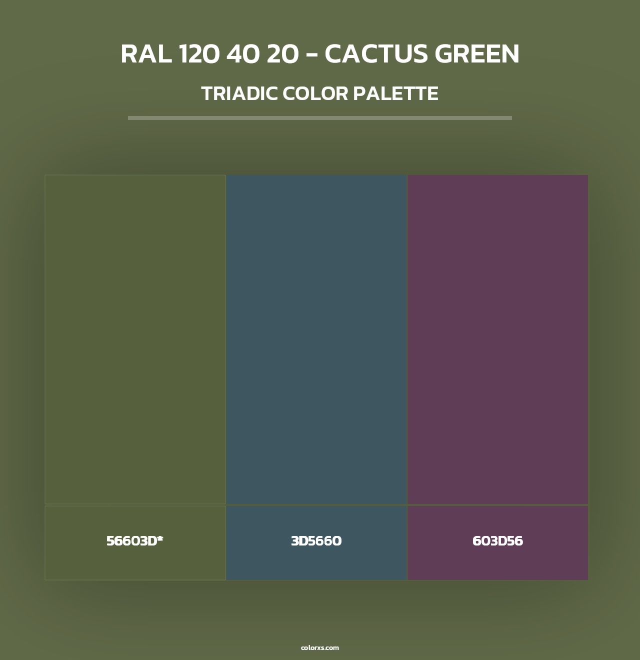 RAL 120 40 20 - Cactus Green - Triadic Color Palette