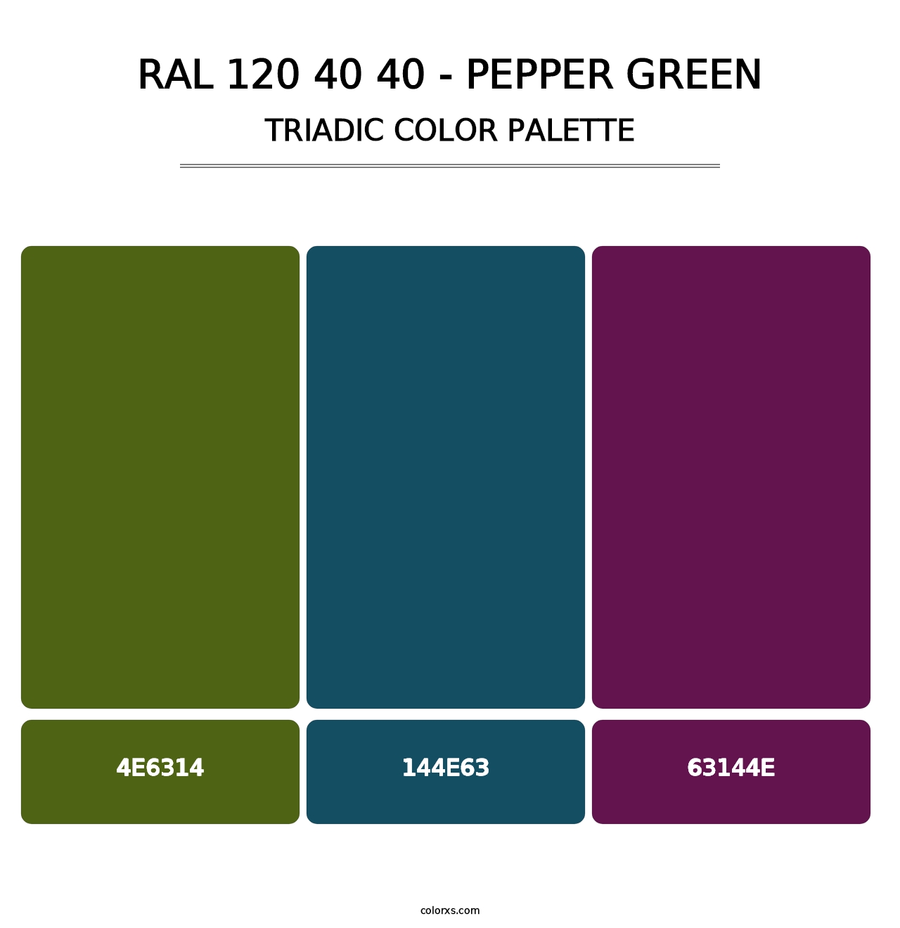 RAL 120 40 40 - Pepper Green - Triadic Color Palette