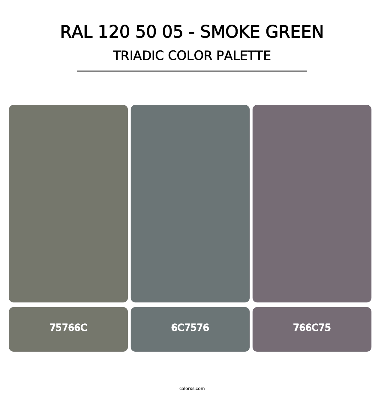 RAL 120 50 05 - Smoke Green - Triadic Color Palette