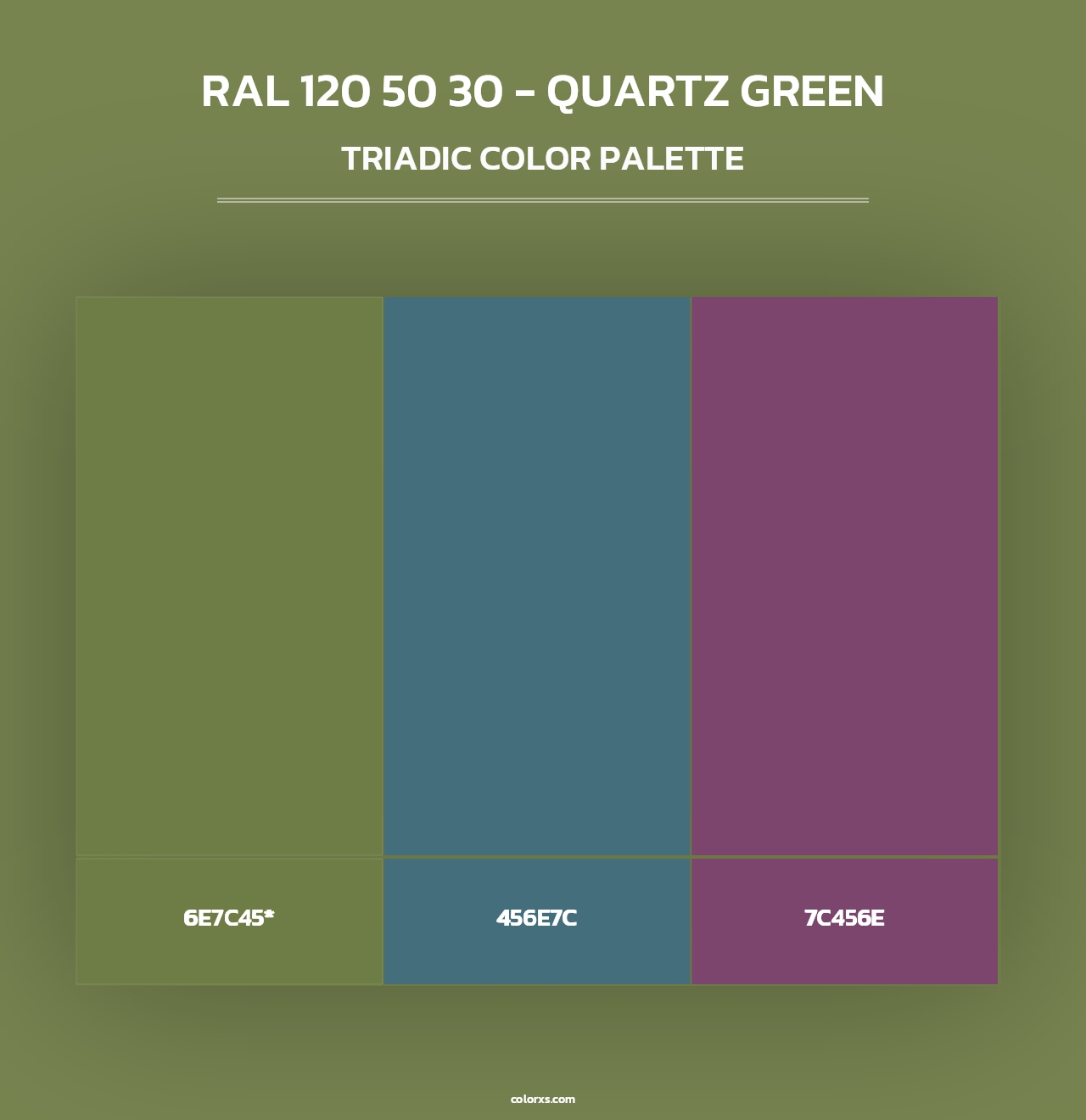 RAL 120 50 30 - Quartz Green - Triadic Color Palette
