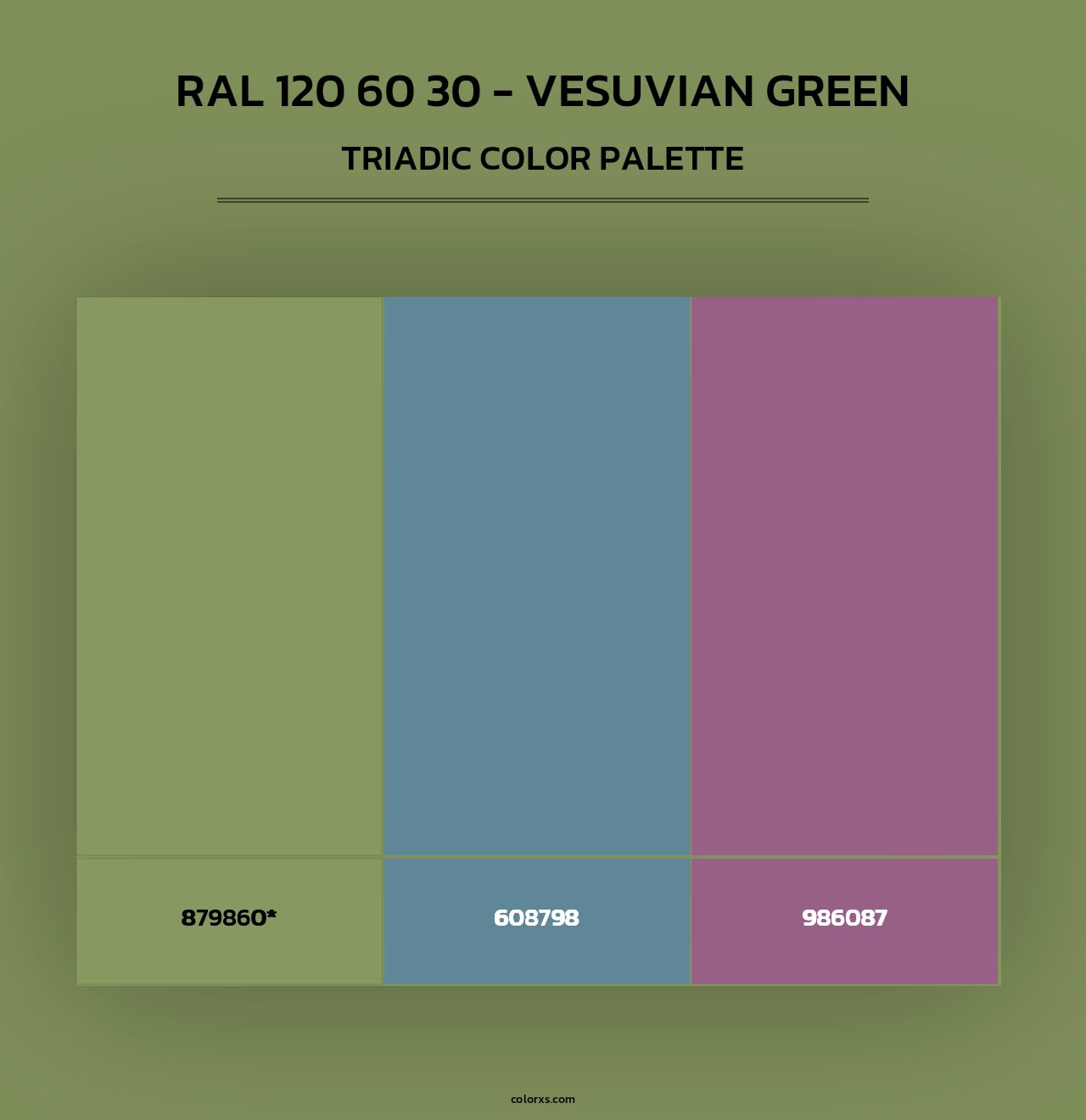RAL 120 60 30 - Vesuvian Green - Triadic Color Palette