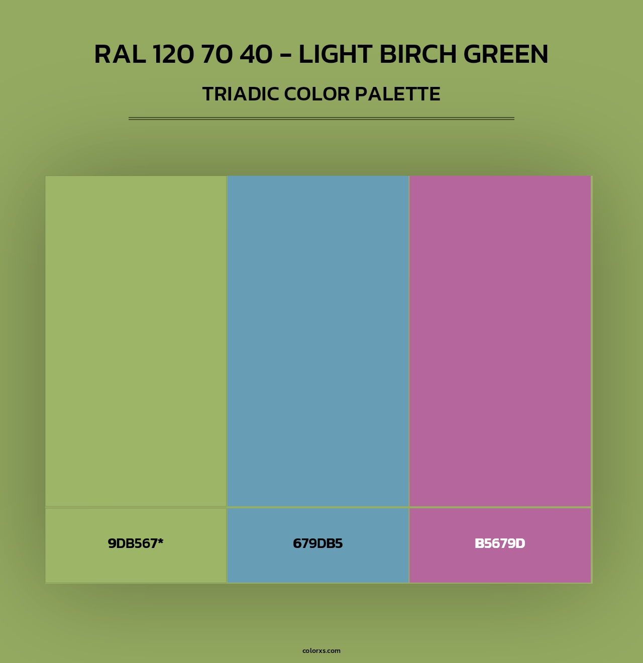 RAL 120 70 40 - Light Birch Green - Triadic Color Palette