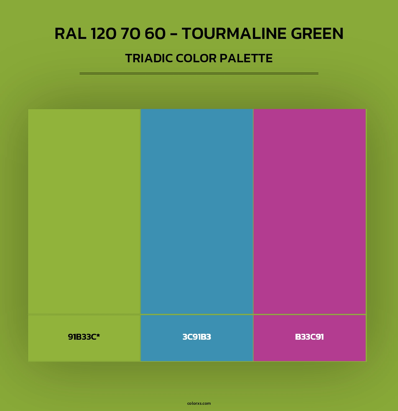 RAL 120 70 60 - Tourmaline Green - Triadic Color Palette