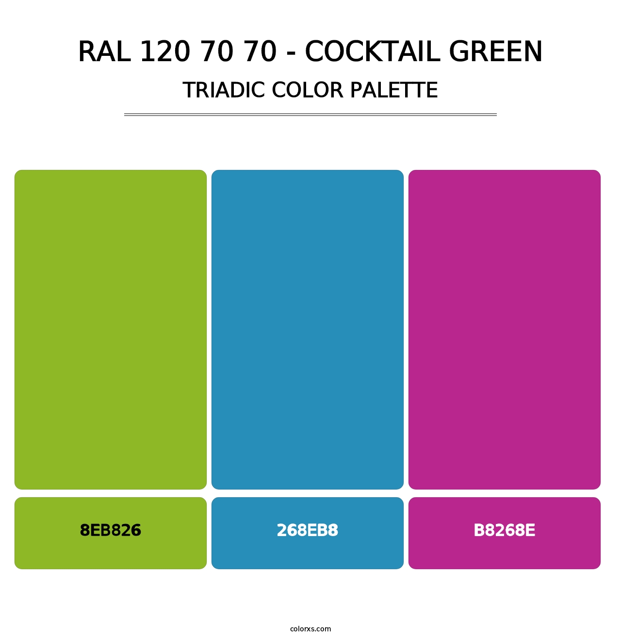 RAL 120 70 70 - Cocktail Green - Triadic Color Palette