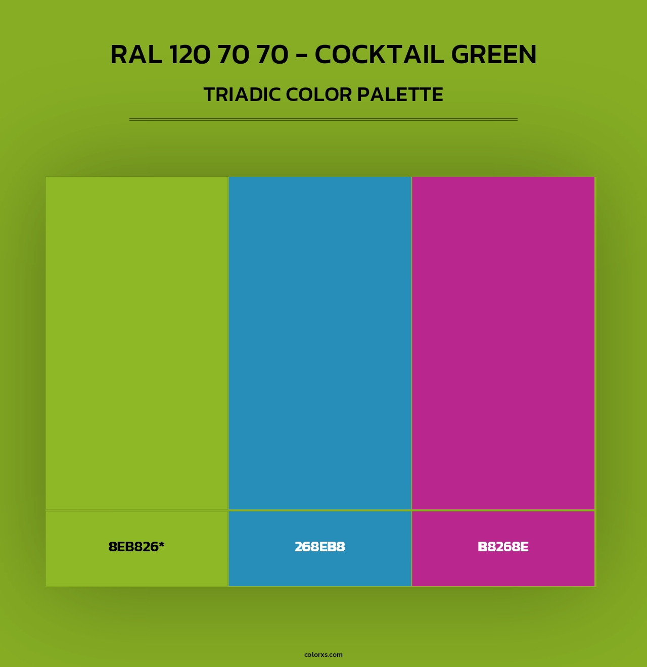 RAL 120 70 70 - Cocktail Green - Triadic Color Palette