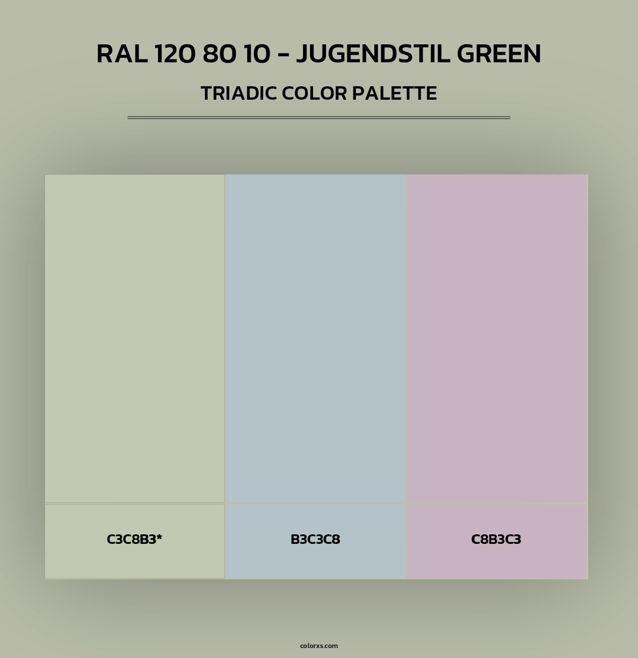 RAL 120 80 10 - Jugendstil Green - Triadic Color Palette