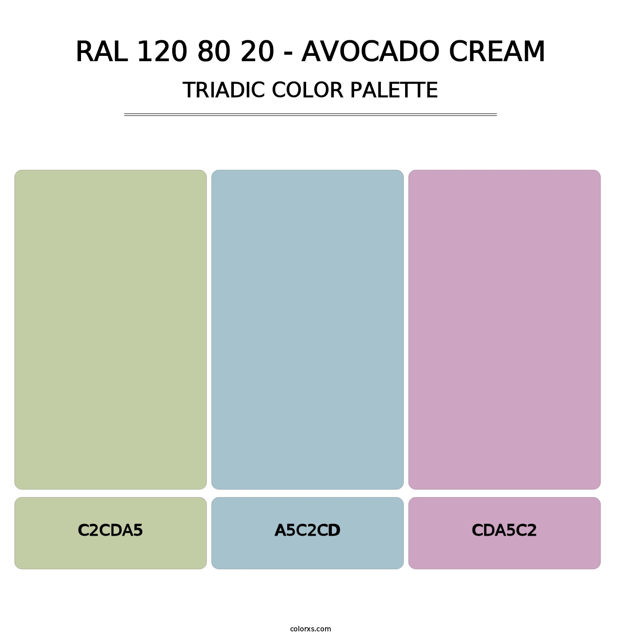 RAL 120 80 20 - Avocado Cream - Triadic Color Palette