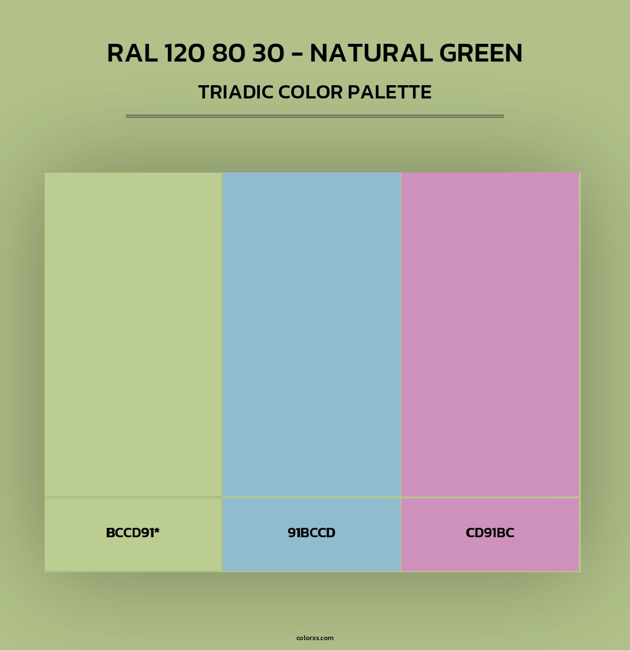 RAL 120 80 30 - Natural Green - Triadic Color Palette