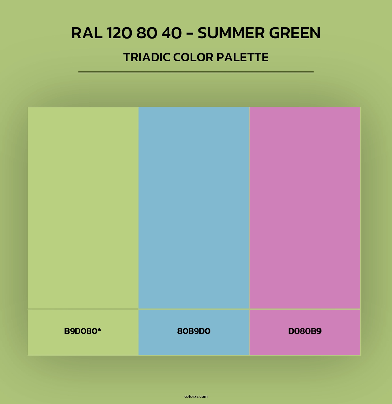 RAL 120 80 40 - Summer Green - Triadic Color Palette
